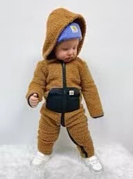 In-Stock Carhartt Baby Autumn Warm Teddy Fleece Romper Onesie