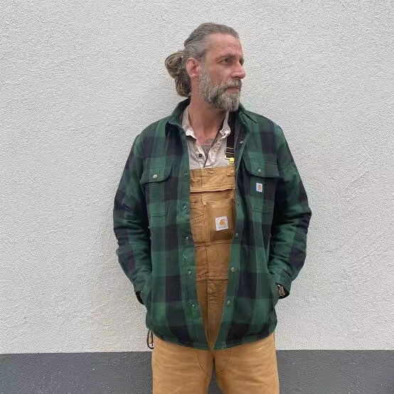 Carhartt 104911 Carhartt Main Line Heavyweight Flannel Autumn and Winter Jacket Shirt Lined with Shir Velvet