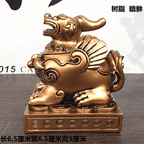 The new resin copper double single angle brave decoration Home Office shop opening ornaments jewelry townhouse