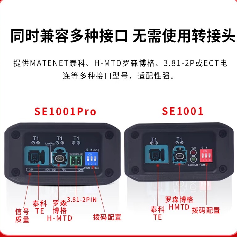 Gigabit 100m 10g Car Ethernet Converter 100/1000Base-T1 to Tx to Rj45 Switch
