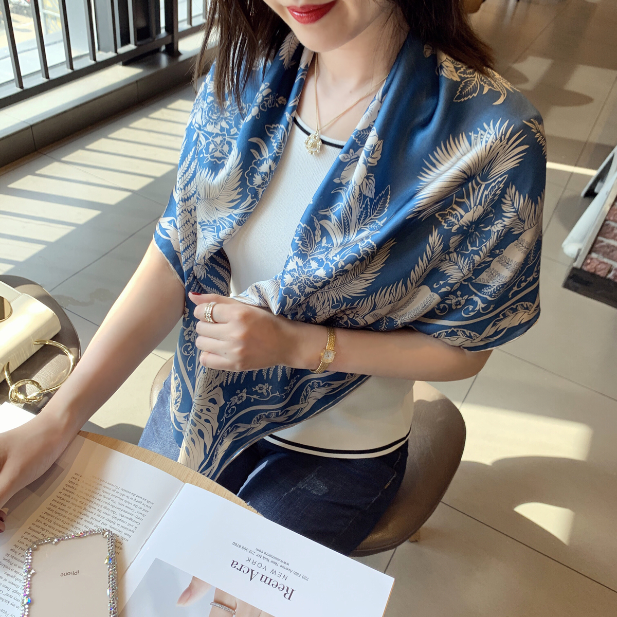 Hangzhou Silk Mulberry Silk Scarf Expensive Temperature Run as Jade 110