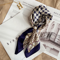 ins true silk scarves small square scarves women fall foreign air fashion 100 hitchhiking gig mulberry silk scarves spring-autumn scarves