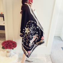 Small Yak 2023 new 12 constellation printed cashmere scarf lady with wool shawl around her neck