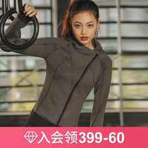 Runaway Lolita fitness yoga T-shirt zipper shirt jacket Autumn and winter running outside wearing long-sleeved sports top women