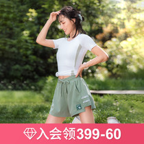 Runaway Lolita tight skinny sports top Womens autumn fitness suit Running training yoga suit Short-sleeved t-shirt