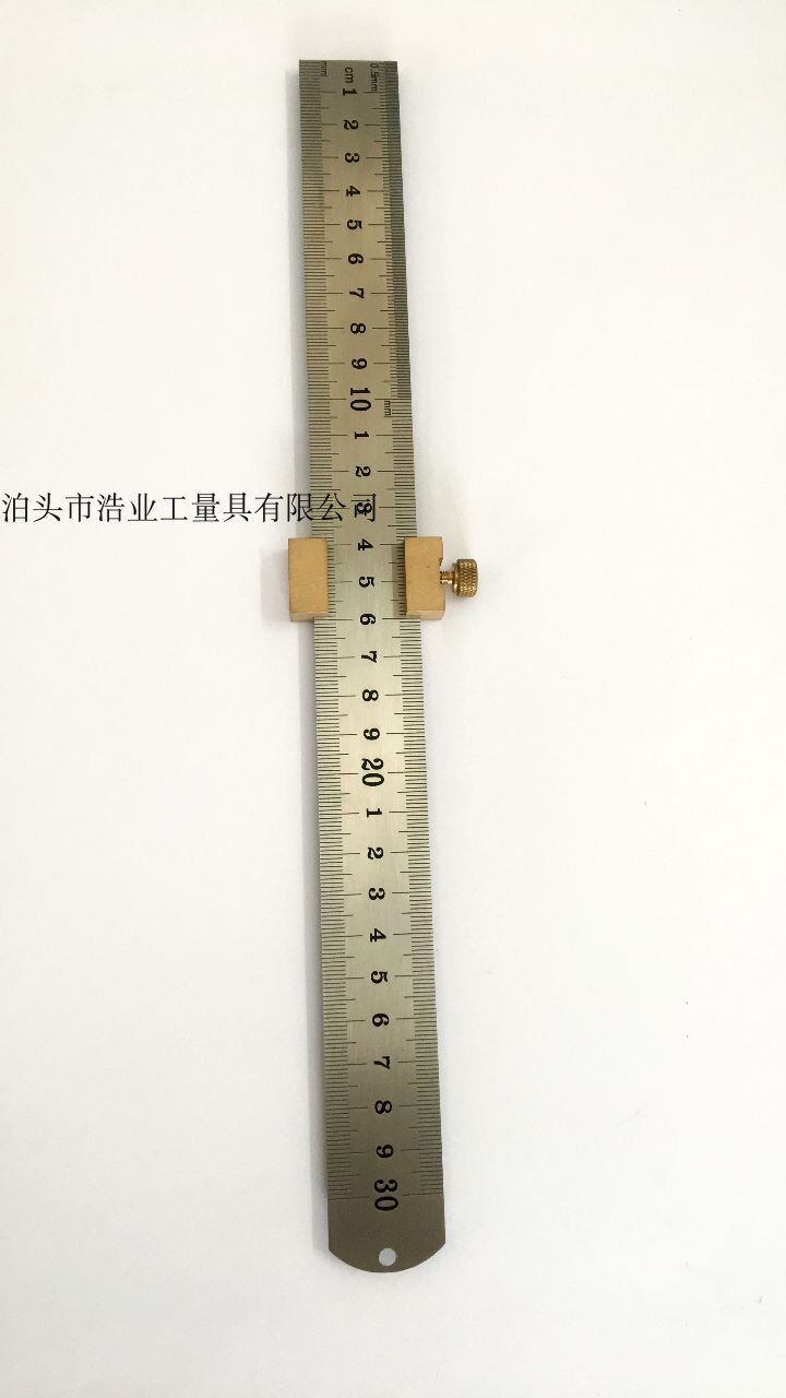 30 cm steel ruler with copper slider woodworking ruler carpentry block woodworking block woodworking block label ruler