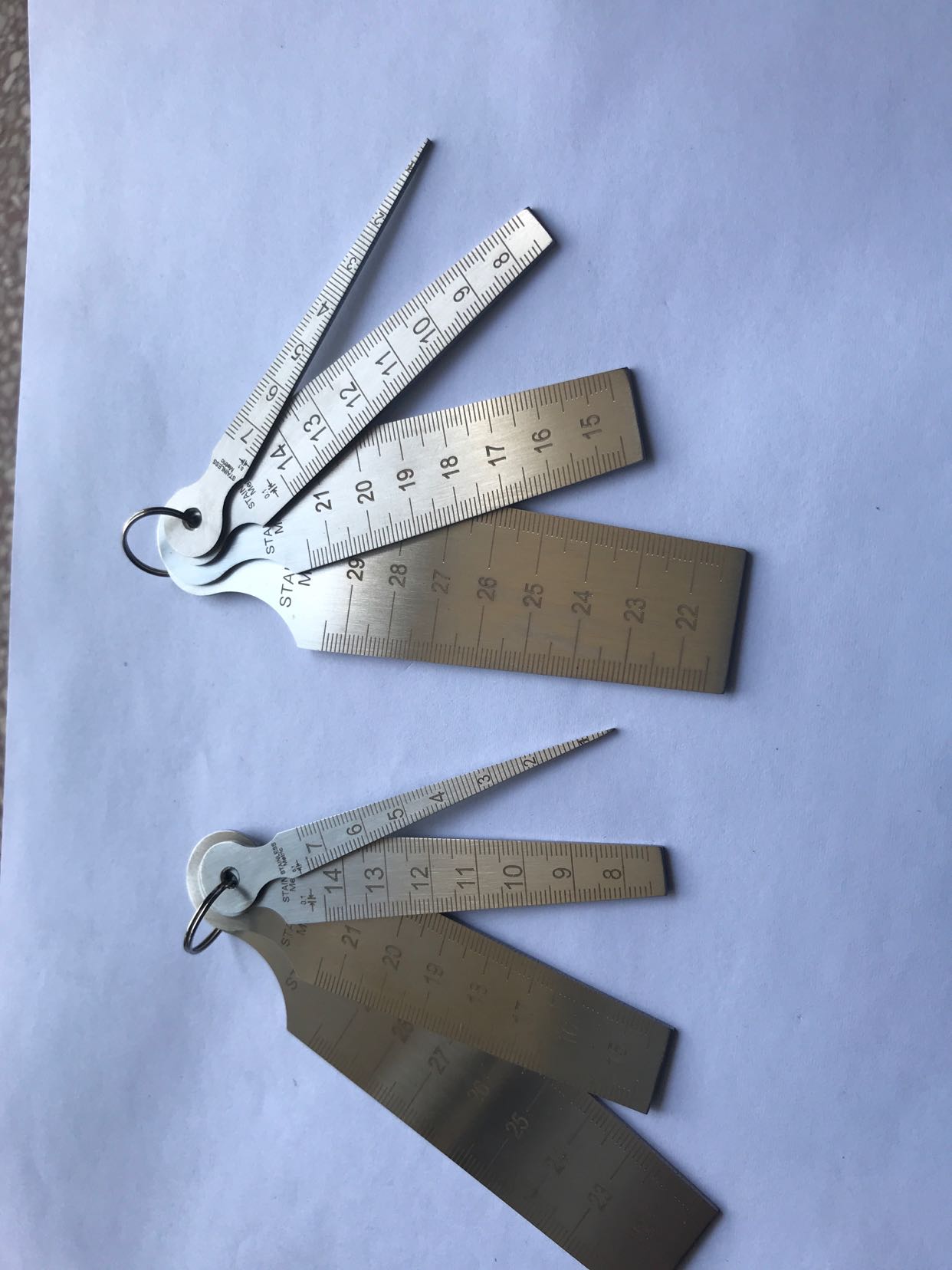 Hole ruler 4-piece set 1-29 oblique ruler gap ruler Stainless steel tapered ruler 1-7 5-14 5-21 5-29 5