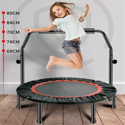 Children's indoor with guard net armrest horizontal bar trampoline small jumping bed kid gift home cotton bouncing bed