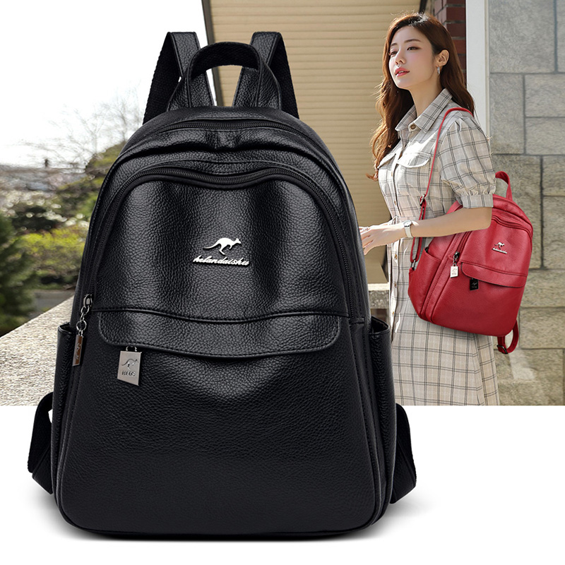 Hong Kong I Tgreg Leather Shoulder Bag Female New Fashion Backpack Head Cow Leather Soft Capacity Travel Pack