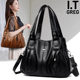Hong Kong I.Tgreg genuine leather women's bag, fashionable middle-aged mother bag, versatile handbag, soft leather shoulder crossbody large bag