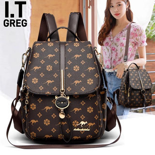 Hong Kong I.Tgreg Genuine Leather Backpack Fashionable Travel Backpack Women's Soft Leather Bag Casual Large Capacity Cowhide Bag