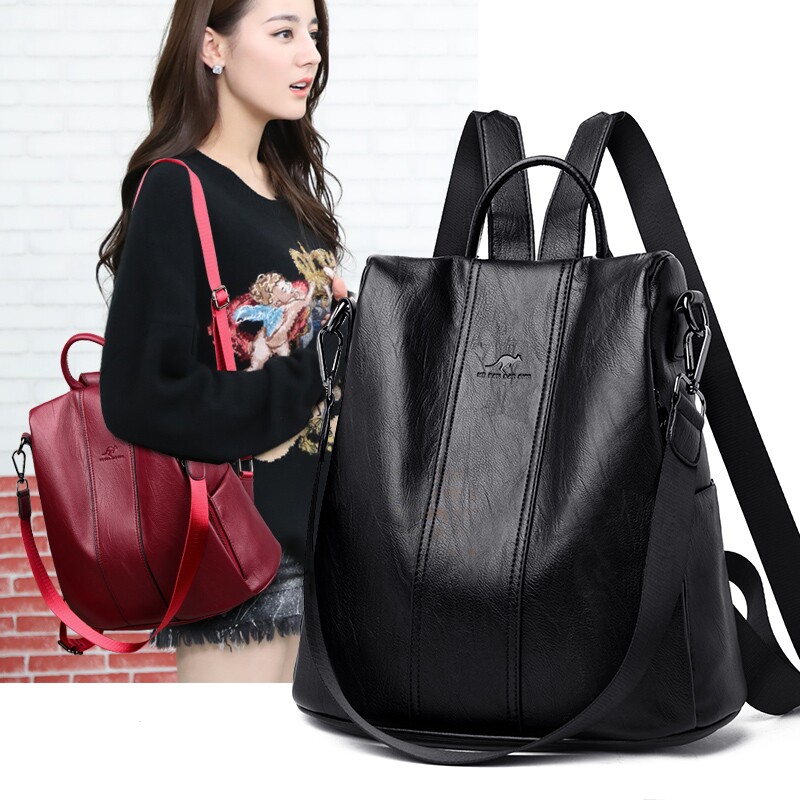 Hong Kong I Tgreg female bag new fashion pure cow skin soft skin large capacity lady anti - theft backpack