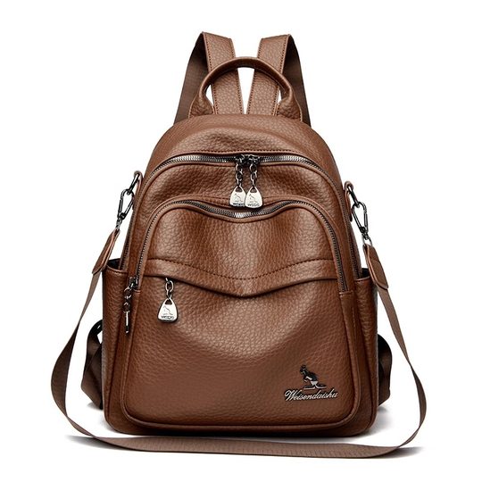 Hong Kong I.Tgreg Women's Fashion Backpack Genuine Leather Lightweight Versatile Mother Backpack Soft Leather Casual Travel Bag
