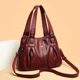 Hong Kong I.Tgreg genuine leather women's bag, fashionable middle-aged mother bag, versatile handbag, soft leather shoulder crossbody large bag