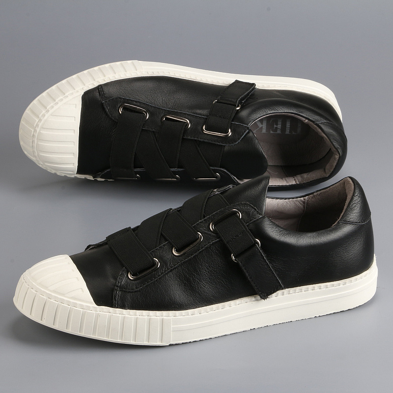 Shoes men's summer Korean edition trend and new men's shoes leather breathable daily personality Lefu casual plate shoes