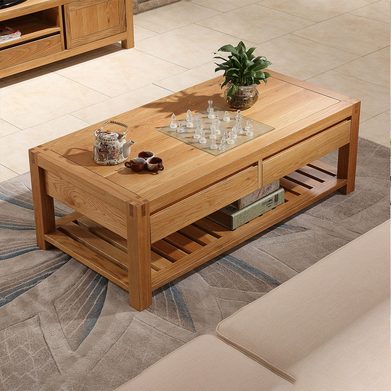 Happy Temai American White Oak Series Guest Hall Furniture Full Solid Wood Tea Table TV Cabinet = FS-Taobao