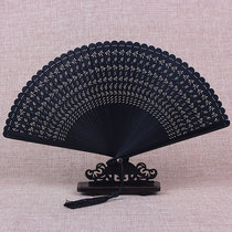 Chinese style whole bamboo fan ancient wind folding fan carving Hollow Japanese ladies craft gift fan classical summer Small