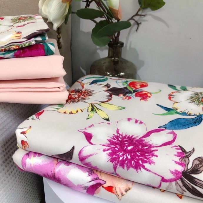 Welfare Money Autumn Winter New Pure Cotton Ravelvet Printed Double Four Pieces Thick And Real Warm