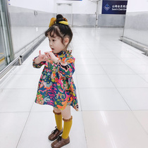 NANI childrens wear vintage cotton digital print 2020 Spring and Autumn New ins long sleeve doll shirt bread pants set
