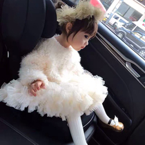 WLQ childrens clothing autumn and winter girls thick princess skirt hairy rabbit tutu skirt baby dress dress dress 2