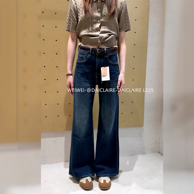 Daiclaire L325 Women's Jeans Autumn New High-Waisted Blue Long Flared Pants Daiclaire L325 Women's Jeans Autumn New High-Waisted Blue Long Flared Pants