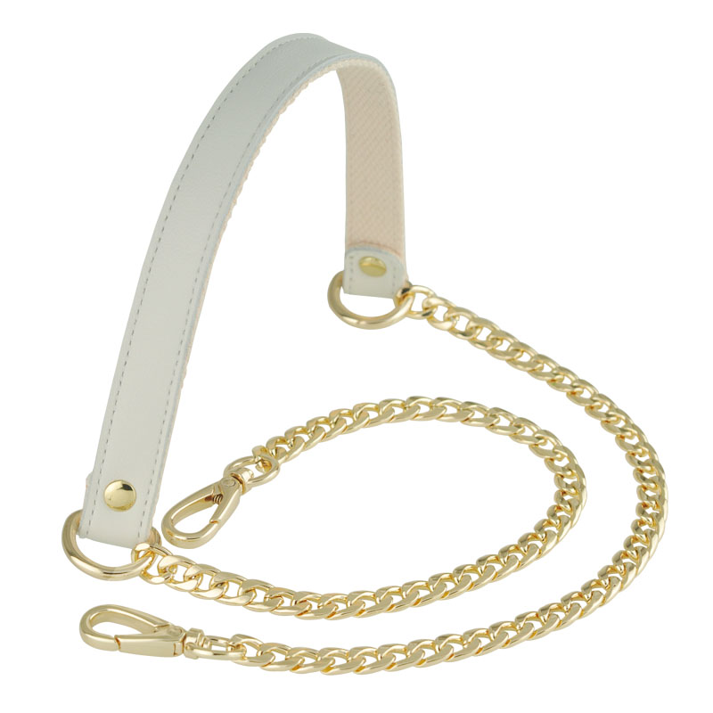 White genuine leather bag with woman bag chain shoulder strap chain inclined satchel buy bag with bag chain sub-sell