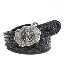  Original smooth buckle belt Mens leather belt Casual all-match cowhide retro style personality trendy mens pants belt