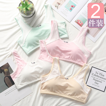 12 Little girls develop small vest size cotton 15-year-old high school students bra big children underwear without steel ring