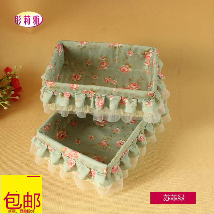 Lace set basket storage basket remote control basket sundry basket rattan woven storage basket storage basket living room