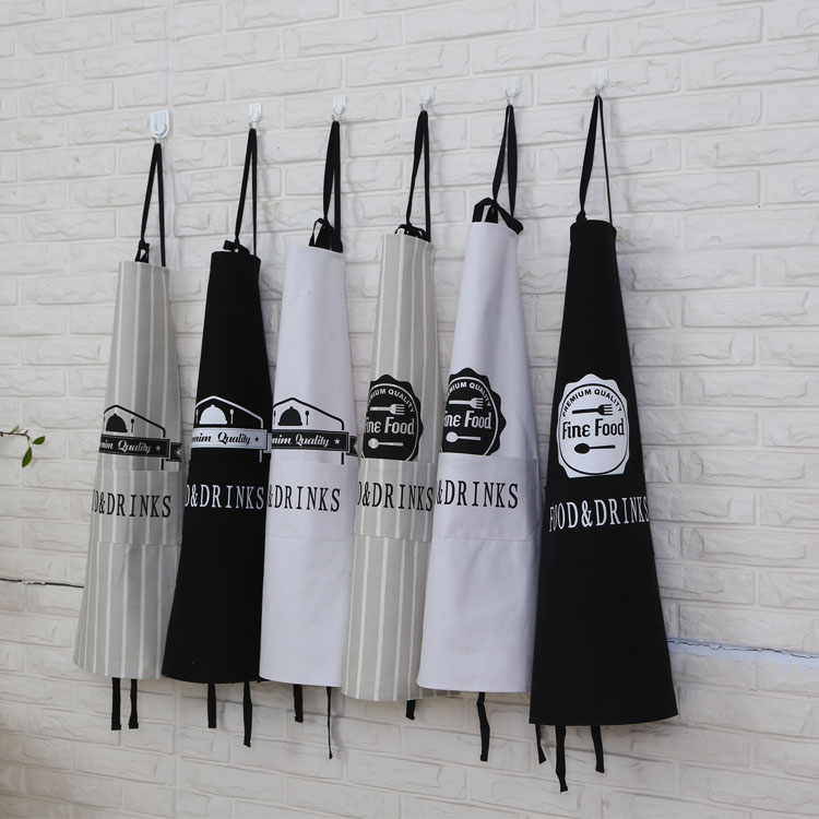 Kitchen adult cooking apron cotton cotton canvas Household kitchen cooking apron Men's and women's cute apron