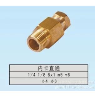 Slider oil pipe joint clamping sleeve oil circuit joint copper pipe nylon pipe nozzle joint card straight through PD straight through