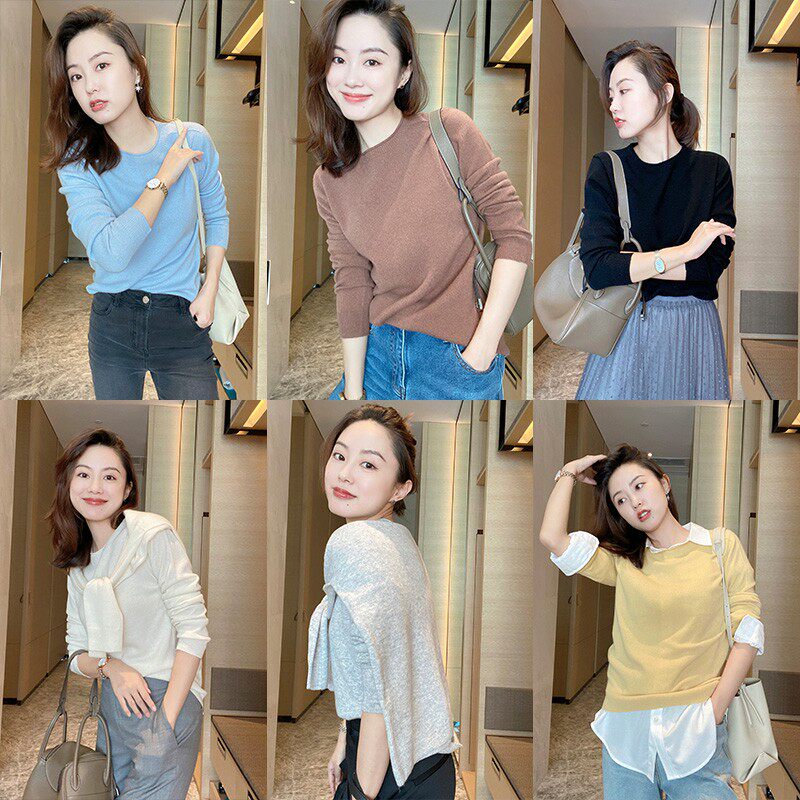 The shop of the mud is more than a cashmere soft glutinous 6 color round neckline sweater long sleeve needle weasel-shirt priceless wool autumn
