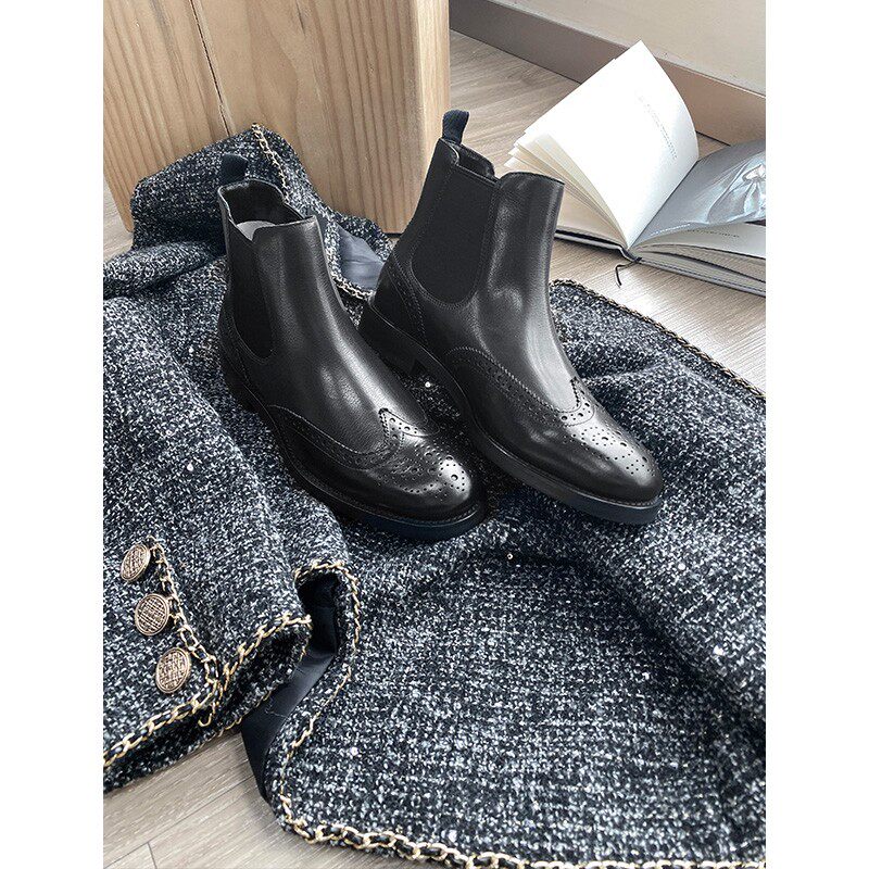 Clay Brother's Shop Real Chelsea Boots Up Grade of Lean Bull Leather Martin boots Locomotive Boots