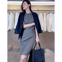Mud brothers shop workplace big woman JIN mouth worsted wool dress summer thin breathable