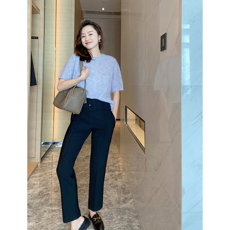 Clay Brother's Shop Private Suit Strong GAO Class Classic Belt Straight Silo Western Clothing Pants slim and long legs