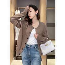 Mud brothers shop Hollow cardigan The owners private clothes are also cashmere wool careful machine off-the-shoulder sweater women