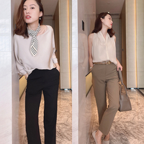 Mud brothers shop summer ultra-thin trousers thin nine-point micro-cone straight pants suit pants ten thousand pants King