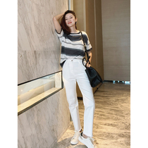 Mud brothers shop small white pants came GAO bullet jeans breathable and comfortable slim straight pants