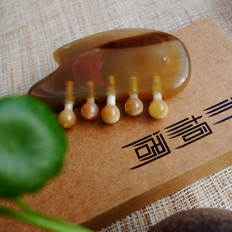 Facial Massage Stick Chest Massage Board White Buffalo Horn Dial Fascia Scraping Board Head Massage Catalina Penthouse