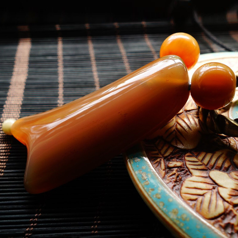 Eye and nose massage White water horn roller Face universal shoulder and neck massage plate Scraping tendons stick acupuncture frog