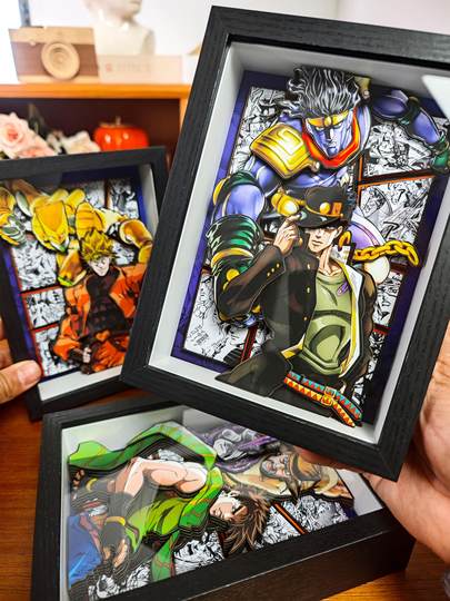 jojo的奇妙冒险全家福立体画承太郎动漫周边徐伦迪奥摆台生日礼物