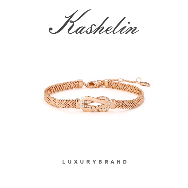 [Pre-Order] Kaceline Fortune Horseshoe Buckle Bracelet for Women, High-End Gift for Girlfriend, Couple Style~8840