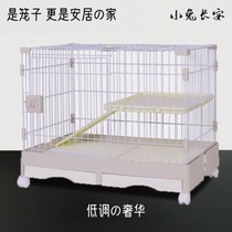 Rabbit Cage Large Number Home Pet Cage Double Rabbit Luxury Villa Holland Pig Nest Automatic Conservancy Iron Cage Supplies