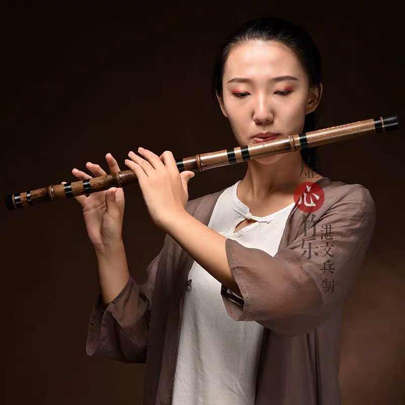 Rental hanfu ancient wind shooting props (bamboo flute) Zhanwen soldiers professional purple bamboo flute instrument Yoko flute 1P0026