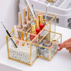 Manicure tool box desktop organizer-type jewelry storage box cotton sheet manicure tool box storage pen holder set