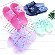 Summer bathroom slippers non-slip bath water leakage home thick-bottomed men and women plastic cute couple sandals