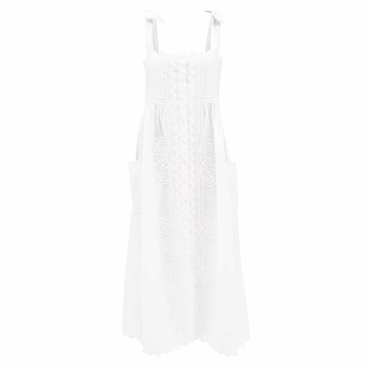 Juliet Dunn shoulder lace corrugated floral lace in long ocean dress 2022 new spring summer ladies