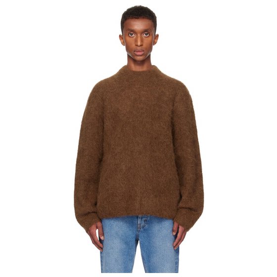 
SFR Brown Haru Sweater Men's Neutral Business Casual Sweater New Retro Knitted Sweater