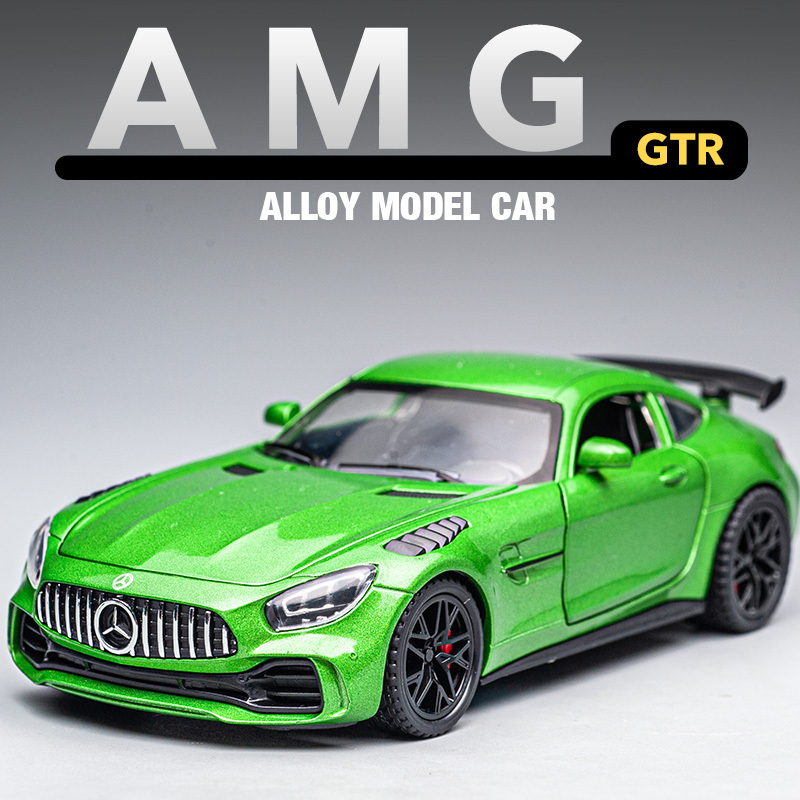Mercedes-Benz Amg Green Demon Gtr Alloy Car Model Children's Gift for Boys Pull-Back Toy Car Sports Car Simulation Car Model