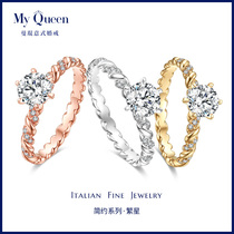 Man Kun-color 18k gold diamond ring twist arm engagement ring gia30 sub-1 karat loose diamond wedding ring customization